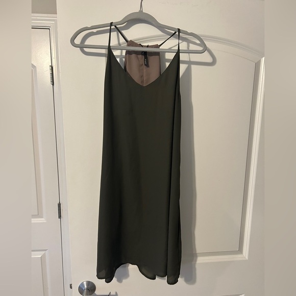 Tempted Dresses & Skirts - Tempted Taupe Satin Dress